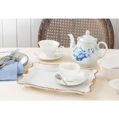 Tepsi Varaklı 33x26x9cm Lüks Tepsi Sunum Tepsisi Kahve Tepsisi Nişan Tepsi