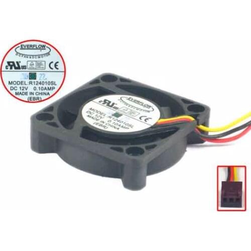 Everflow R124010SL Server Cooling Fan DC 12V 0.10A 40x40x10mm 3-wire