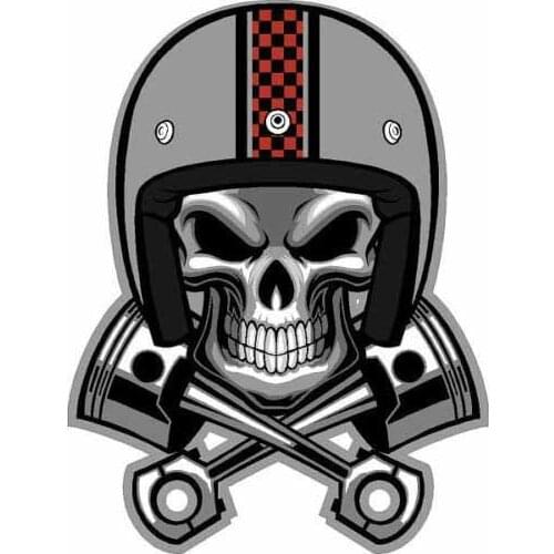 Personality Cafe Racer Skull Cover Scratches Waterproof Decal Reflective Vinyl Anti-UV Motorcycle Accessories Car Stickers PVC