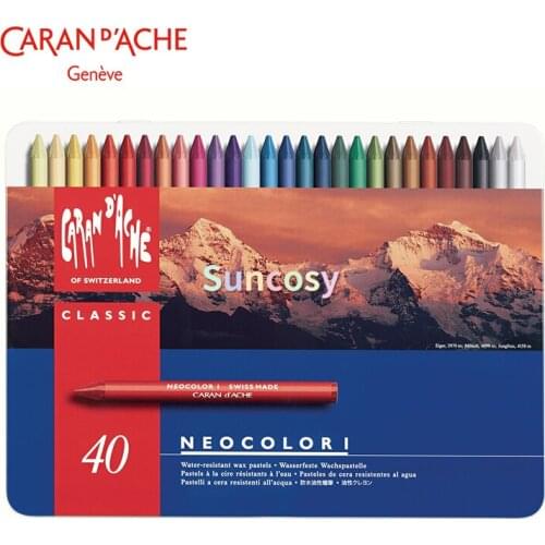 Caran D'Ache Neocolor I Water-Resistant Wax Pastels,Sets of 10 / 15 / 30 / 40 Colors, Soft and Creamy,Excellent Light Resistance