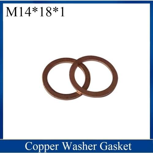 1pcs Solid Copper Washer Flat Ring Gasket Sump Plug Oil Seal Fittings Fastener Hardware Accessories 14x18x1MM