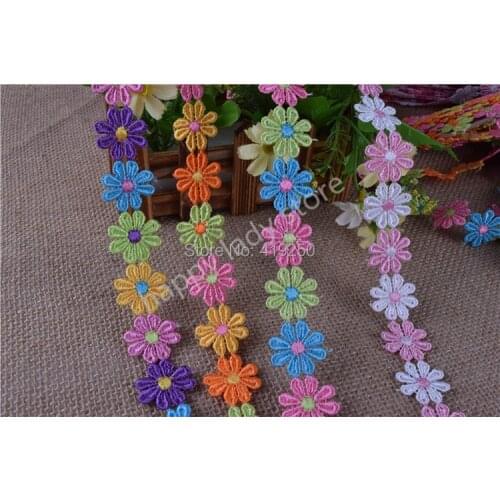 15Yard 2.7CM daisy flower venise lace trim