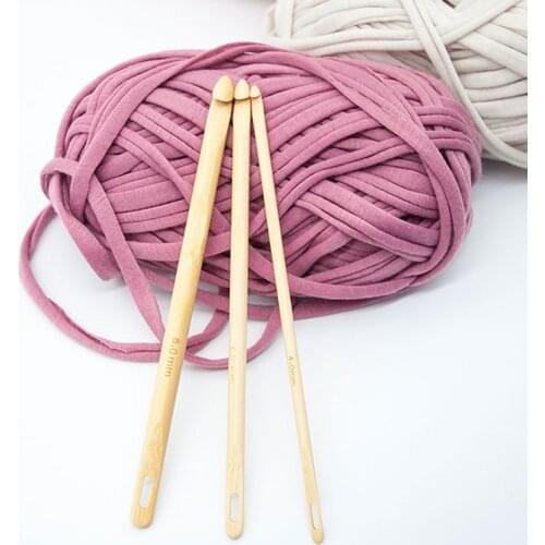 Wooden Crochet Hook Sets Knitting Needle Hand Knit Tool With Eye Knitting Needles Crochet Hook New 3Pcs/Set