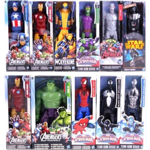 30cm Marvel Avengers Endgame Thanos Spider Hulk Iron Man Captain America Thor Wolverine Venom Action Figure Toys Doll for Kid