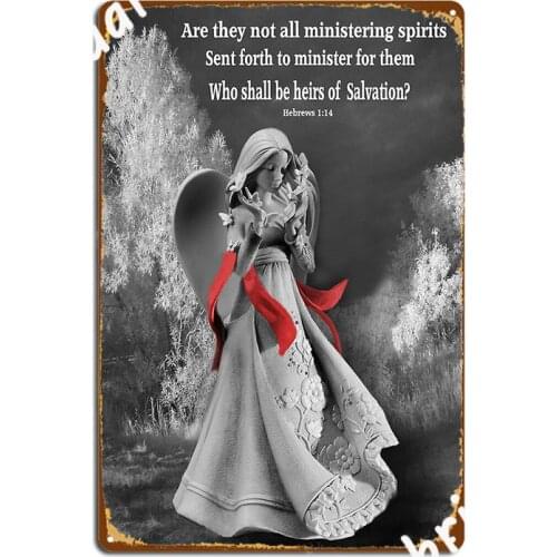 Messenger Angel With Biblical Text Poster Metal Plaque Wall Mural Classic Painting Décor Cave Pub Tin Sign Poster