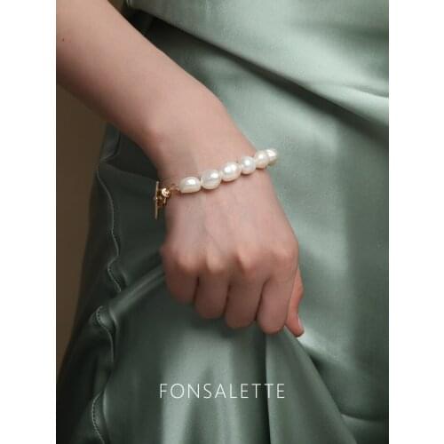 Baroque Pearl Bracelet for Women 925 Sterling Silver Vintage Natural White Freshwater Pearls Bracelets Retro Jewelry Gifts 2020