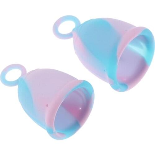 Colour Model Women Cup Reusable Cup 2 Sizes Random Color Menstrual Cup Medical Grade Soft Silicone Lady Period