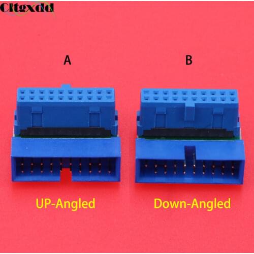 Cltgxdd 1PCS UP Down Angled USB 3.0 20Pin Male to Female Extension Adapter Angled 90 Degree for Motherboard Mainboard