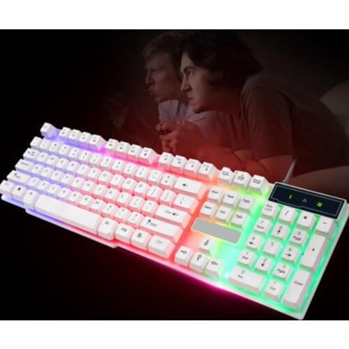 Colorful Rainbow LED Illuminated Backlight USB Wired Desktop Gaming Keyboard