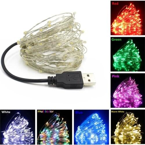 1/5/10M USB Led String Lights Outdoor Indoor Waterproof Garlands Led Fairy Decorations For New Year Holiday Christmas Tree Lamp