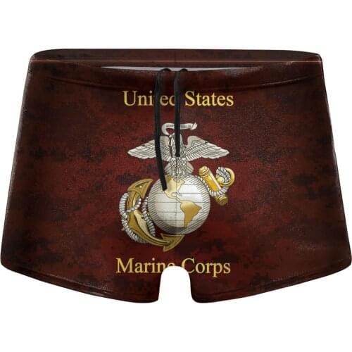 Print USMC United States Marine Corps Swim Trunks Shorts Bandage adult Swimsuit surfing Swimming Summer mens Bathing Suit
