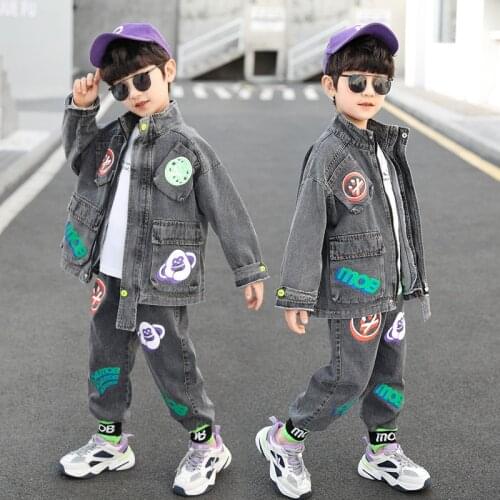 2021 Elegant Spring Autumn Boys Clothing Suits Coat + Pants 2pcs/Set Kids Jacket Teenager Sport Leisure Tracksuit High Quality