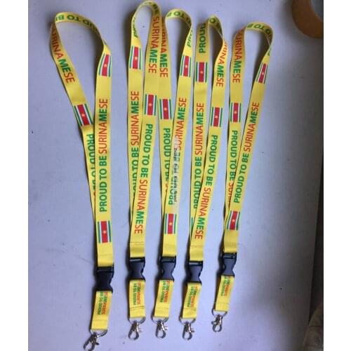 Hot Custom 25MM Yellow Polyester Sublimation Both Side Print Sports Team Logo Lanyards Team Spirit Promotion Lanyards