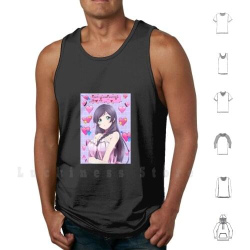 Nozomi Loves You Tank Tops Vest Sleeveless Love Live Idol Nozomi Tojo Anime Jpop Hearts Aestheic Pastel
