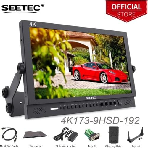 Seetec 17.3 Inch IPS Aluminum Design 1920x1080 4K Broadcast Monitor with 3G-SDI HDMI AV YPbPr 4K173-9HSD-192(Original P173-9HSD)