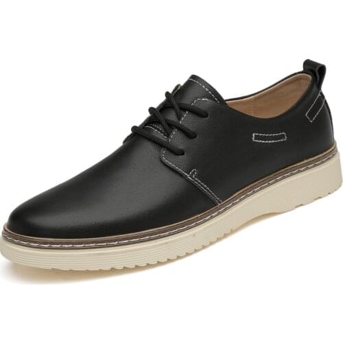 2021 Spring Summer new fashion casual mens shoes trend business Genuine leather shoes outdoor work wear-resistant shoes