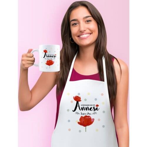 Personalized World Best Mother Kitchen Apron Mug Set-10 Custom Design Souvenir Beautiful Memories Friends Co dear