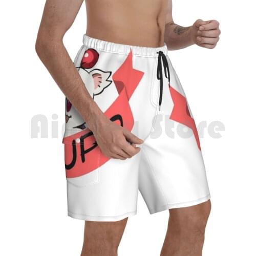 Moogle Final Fantasy Beach Shorts Men Beach Pants Swim Trunks Plant Green Balamb Games Game Pc Console Video Squall