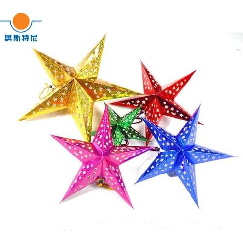 6pcs 60cm big size Five-pointed Star Christmas Pendant for Drop Ornaments Ceiling Decorative