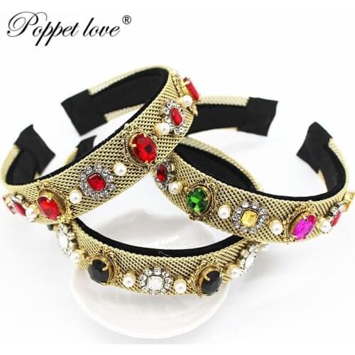 Rose Gold Chain hollow Headband Baroque Hairbands Headpiece Hair Accessories Wedding Crown Bride Tiara Comb Jewelry