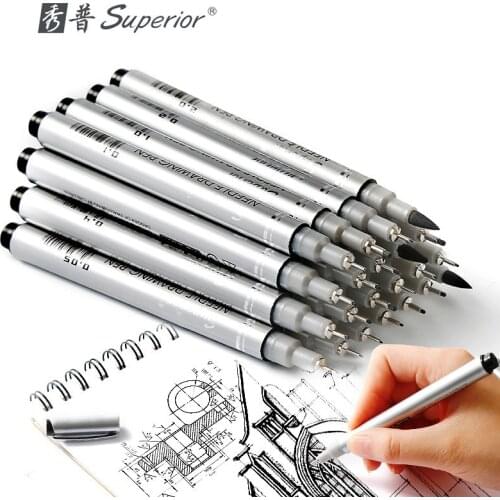 Superior Pigment Fineliner Sketch Marker Brush Tip Graffiti Hook Fiber Pens Writing Drawing Art Supplier