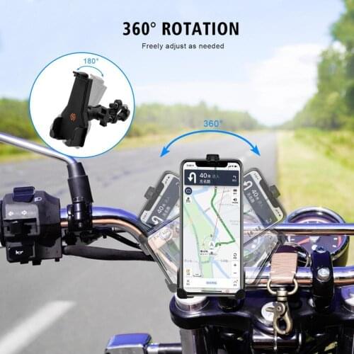 360-degree Adjustable Motorcycles Bicycles Mount Mobile Phone Holder Anti Shake Navigation Bracket Anti-scratch Cell Phone Stand
