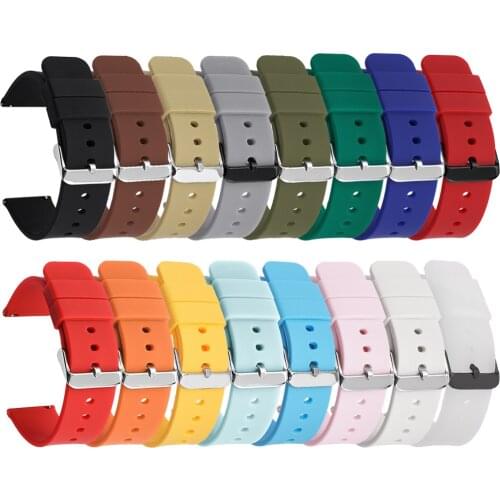 14mm 16mm 18mm 20mm 22mm 24mm Silicone Watch Strap Quick Release Wrist Band Bracelet for Samsung Galaxy Active 2 Huawei GT 2