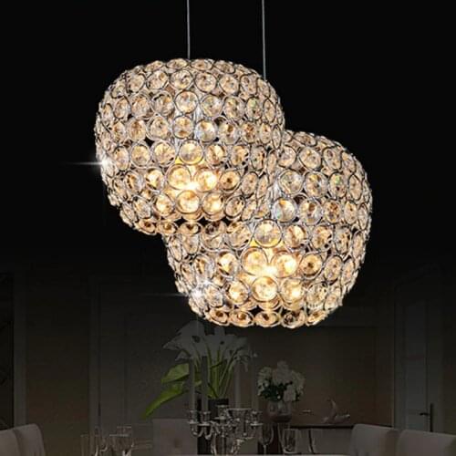 Modern simple LED crystal lighting dining room droplight original single head ceiling lamps living room bar table pendant lamps