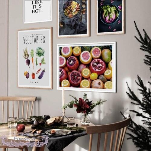 Modern Home Decoration Wall Art Fruit Food Pictures Letter Vegetables Poster Nordic Simple Canvas Painting For Living Room