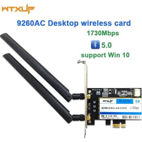 Wireless-AC 9260 AC for Intel 9260ac 9260NGW 1730Mbps PCI-e PCIE 1X WiFi Adapter MU-MIMO Bluetooth 5.0 WLAN Network Card