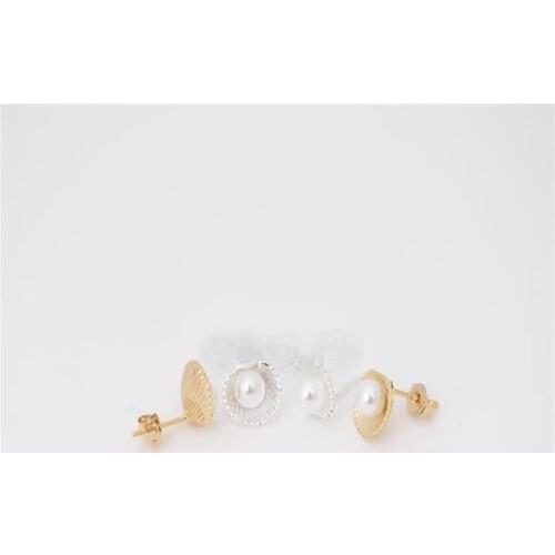 WJZB Fashion Imitation pearl stud earrings Zircon infinity symbol stud earringsfor women