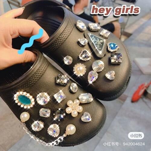 Women Sandals Clogs Breathable DIY Accessories Slippers Summer Woman Sandals Chaussure Femme 6CM High Heels Shoes For Ladies