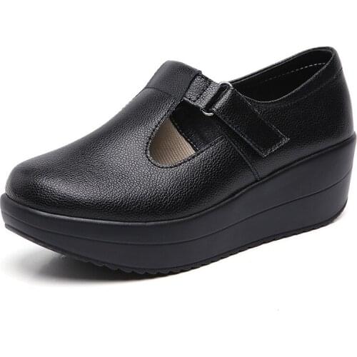 Wedges Shoes Women Summer Platform Sneakers Swing Shoes 2021 Chunky Sneakers Black Casual Shoes Female Lose Weight