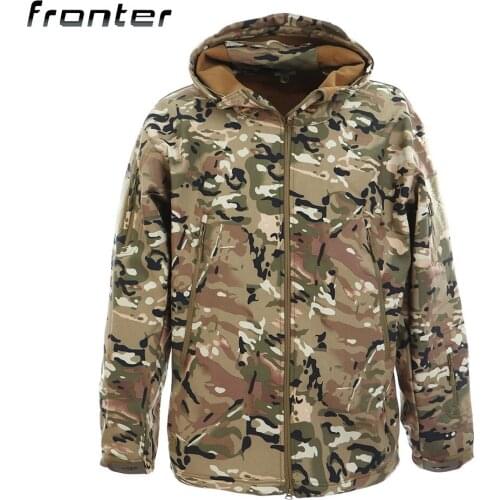 Winter Military Fleece Jacket Men Soft shell Tactical Waterproof Army Camouflage Coat Airsoft Clothing Multicam Windbreakers