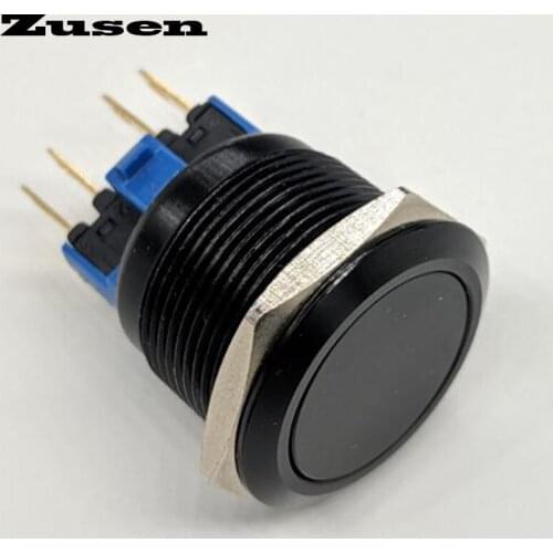 Zusen 22mm momentary black aluminum oxide ZS22F-11/A Push Button Switch