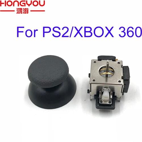 20pcs for PS2 Controller 3D Analog Joystick Replacement metal 3D joystick cap analog Thumb stick for XBOX 360 controller