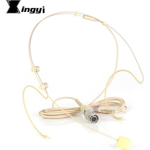 4 Pin Hirose Connector Dual Earhook Headworn Microphone Headset Mic For Audio Technica FM Wireless Bodypack ATW 2000b T210a RU13