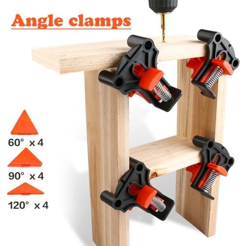 4pcAngle Clamp60/90/120Degree Fixing Clip Adjustable Swing Wood-Working Welding Carpenter Right Angle Corner Clip Fixer DIY Tool