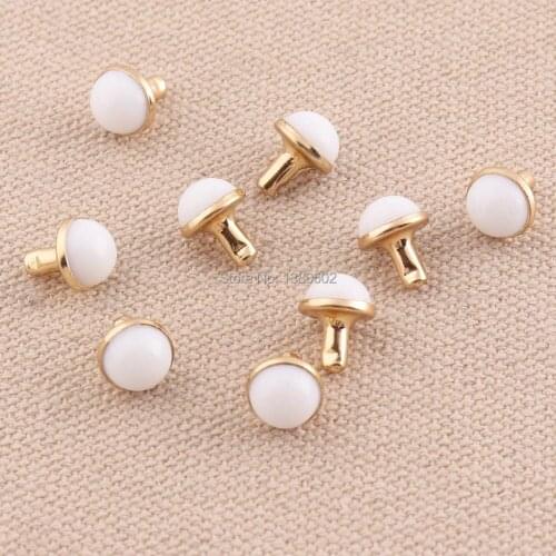 50PCS/lot White Color Pearl Decoration Rivets Rapid Stud Garment Rivet for Bag Leather Craft