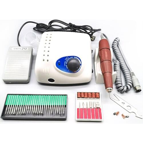 Strong 210 65W Nail Drill 45000RPM 102LN Handpiece Electric Manicure machine Drill Pedicure Nail File Bit Nail Art Equipment