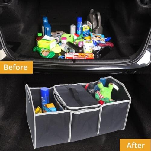 AUTOYOUTH Black Foldable Car Trunk Storage Bag Multi-pocket Storage Bags for Universal Car