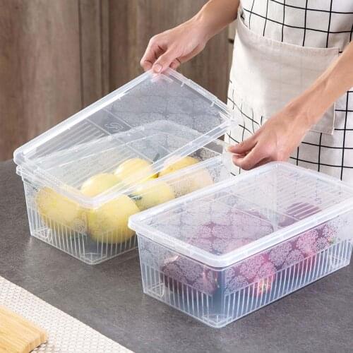 Large Kitchen Refrigerator Storage Box Plastic Grains Beans Egg Organizer Container Food Vegetable Container Storage Boxes