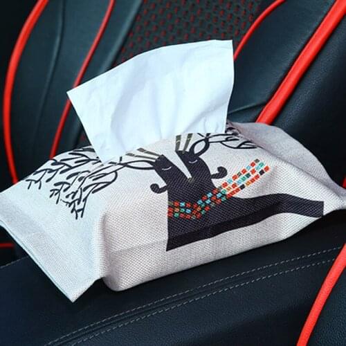 Car paper towel box car pumping paper towel creative interior supplies quality cotton and linen fashion cute