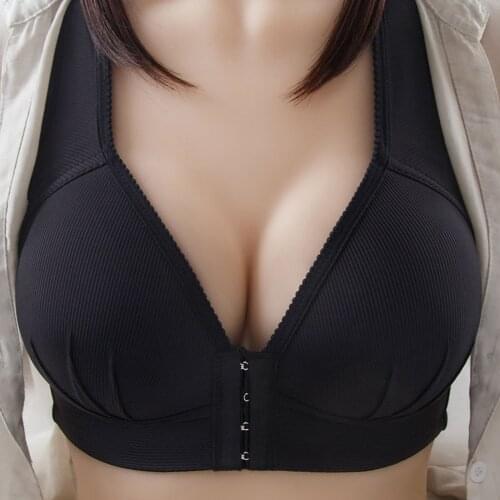 Front Closure Women Bra Underwear Solid Color Comfortable Non-wired Bra Ladies Underwear Top Bra