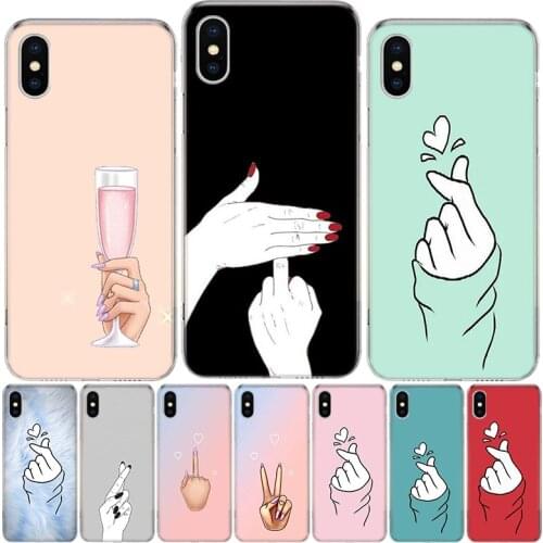 Love on the finger Phone Case For Iphone 12 MIni 11Pro MAX XS 8 7 6 6S Plus X 5 5S SE XR SE 2020 Cover Shell Coque