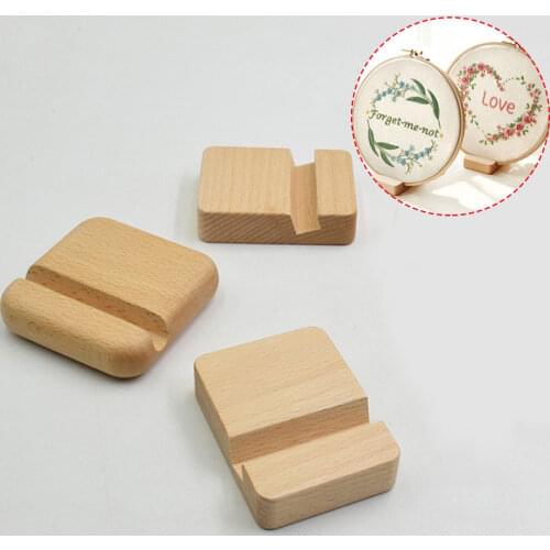 1PC Solid Wood Mobile Phone Stand Holder Embroidery Hoop Shed Bracket Base Creative Multifunctional Modern Handicrafts Base