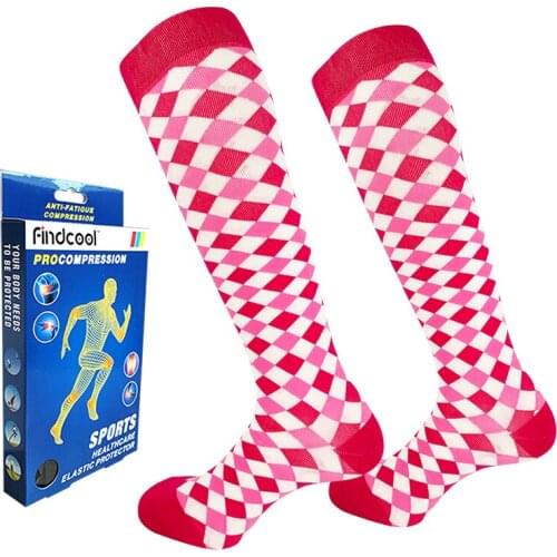 Findcool Women Graduate Compession Running Socks for Outdoor Sports with Ankle and Calf Support