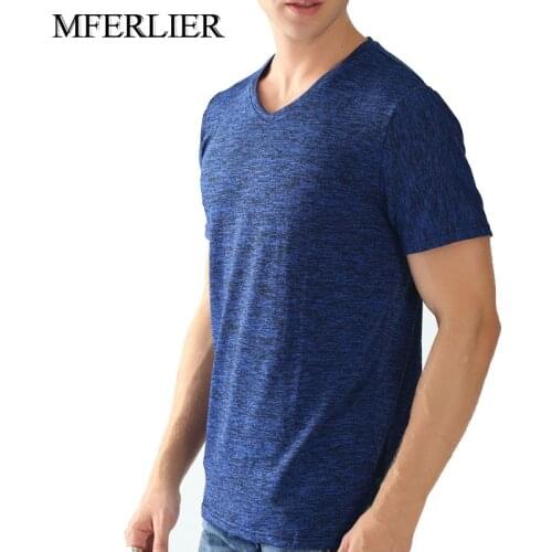 MFERLIER Summer men t shirt 5XL 6XL 7XL 8XL Plus size Bust 146cm short sleeve large size t shirt men 3 colors