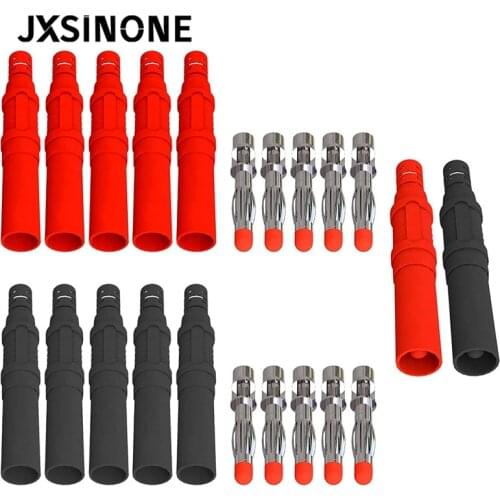 Cleqee P3013 10pcs High Quality safety 4mm Shrouded Banana Plug Solder In line DIY assembly test leads connectors