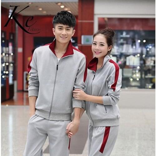 KE New 2021 sportswear man woman tracksuit sport set football couples plus size big extra long sleeve red green korean silk